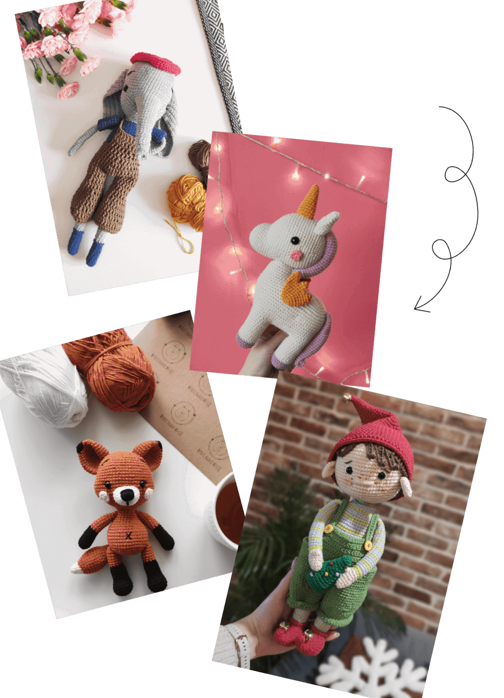 kolaz maskotki wydziergalo